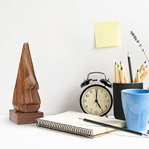 Handmade Wooden Sunglasses/Spectacle Holder - Wooden Display Stand - Traditional Handcrafted Decorative Stand For Eyeglasses, Sunglasses - Aesthetic Room Decor For Bedroom, Office Desk (Nose Design) #TOP5