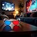 3Pcs Red and Blue 3D Glasses Universal TV Movie Dimensional Video Frame 3D Glasses DVD Game Glass 3D Style Glasses for 3D Movies Games, 3D Viewing Glasses, Televisions and Video