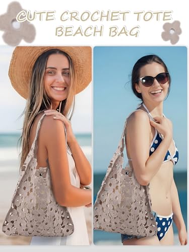 Bolso hombro tejido crochet bohemio con pouch miniatura 3