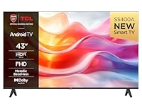 TCL 43S5400AK 43-inch Television, HDR, FHD, Smart TV Powered by Android TV, Bezeless design (Kids Mode, Dolby Audio, compatible with Google assistant)