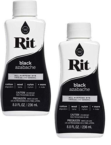 Rit All-Purpose Liquid Dye, 8 Ounce, Black - 2 Pack #TOP12