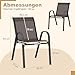 FANTASK 4er Set Gartenstühle stapelbar aus Textilene und Metallgestell, Stapelstühle bis 150 kg belastbar, Terrassenstühle mit Armlehnen, Balkonstühle für Balkon, Garten, Terrassen, Pool