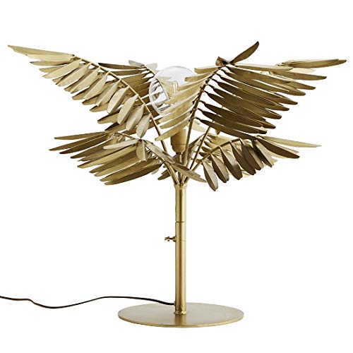 Madam StoltzLarge Gold Standing Iron Table Lamp With Leaves