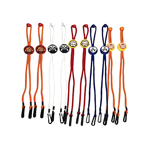 Hacoly 10 Stücke Takte Kinder Lanyard Elastische Bänder verstellbare Portable Halskettenbügel Ewiederverwendbar Ohrhalter Seil für Kinder Tier Kopfbänder Haken Cover