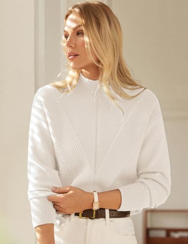 GRACE KARIN Womens Crew Neck Long Sleeve Sweater, Early Fall Teacher Outfits 2025, Warm Sweater Tops4