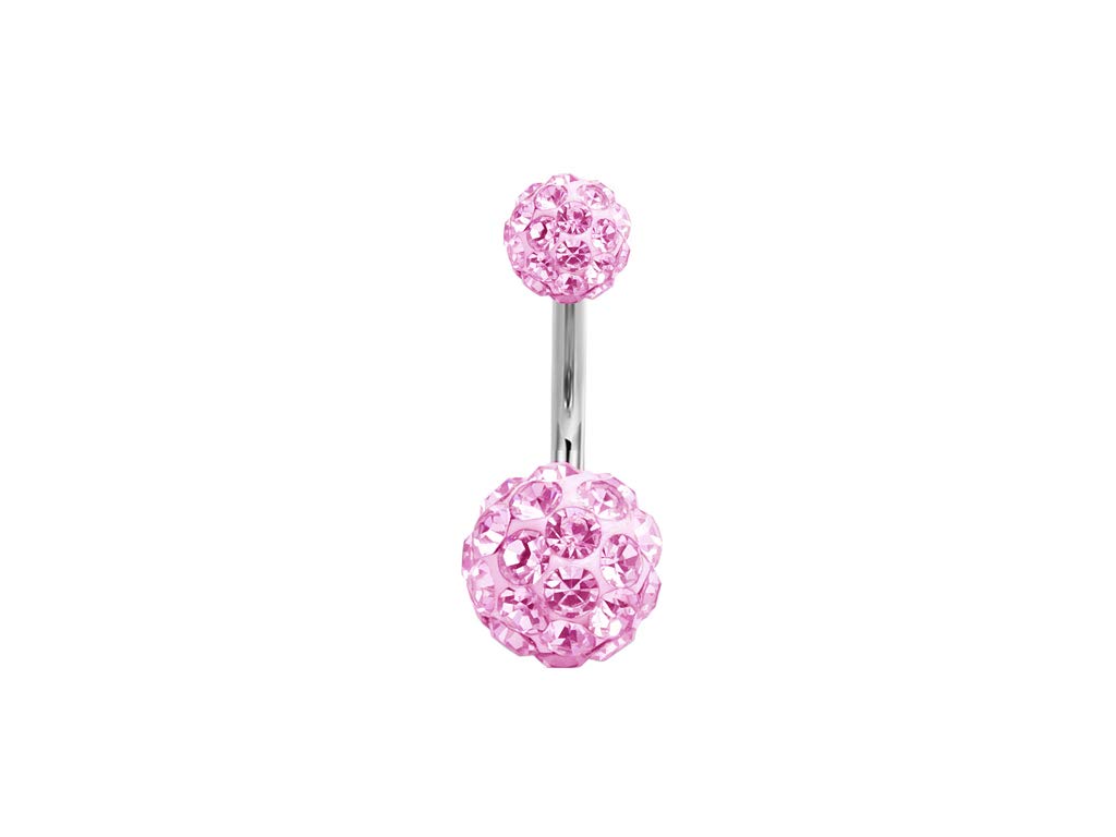 C-bo, Bananabell with Crystal, Stainless Steel, 12mm L, CBOB44 (Pink)
