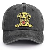 Labrador Christmas Ornament, Labrador Gifts Hat, Cute Dog Mom & Dog Dad Adjustable Vintage Retro Denim Lab Mom Baseball Cap, Yellow Lab Thanksgiving Birthday Gift for Animal Rescue Or Vet Tech People