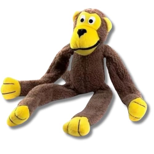 Macaco Caco de Pelúcia para Cães Brinquedo Interativo Pet Mordedor com Apito