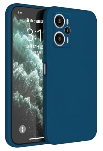 Topme Funda para Poco F5 (6.67' Inches) Carcasa Caja Case Estuche, Funda Protectora de Piel de Silicona TPU - Azul Zafiro