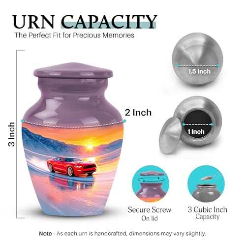 Image of Car Urn Ash Keepsakes for Human Ashes 3 Inch | Burial Urns Adult Human Ash Cremation Urns Funeral Urn for Ashes