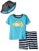 Gerber Little Boys' Three Piece Shirt, Short and Bucket Hat Set, Surfboard, 3T