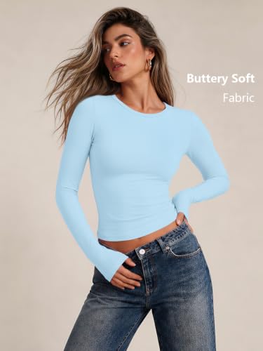 Image of Trendy Queen Womens Long Sleeve T Shirts Fall Fashion Basic Y2K Tops 2026