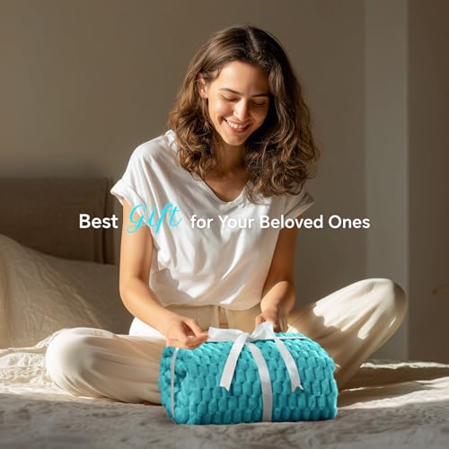 Image of BEDELITE Teal Throw Blanket for Couch, Soft Cozy Gifts for Women, 50 * 60