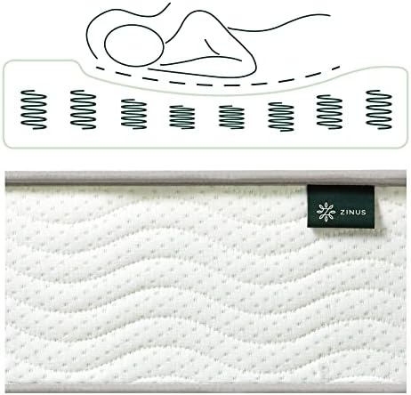 Zinus 8 Inch Foam and Spring RV Mattress, Short Queen Size for RVs, Campers & Trailers, Mattress in A Box, White