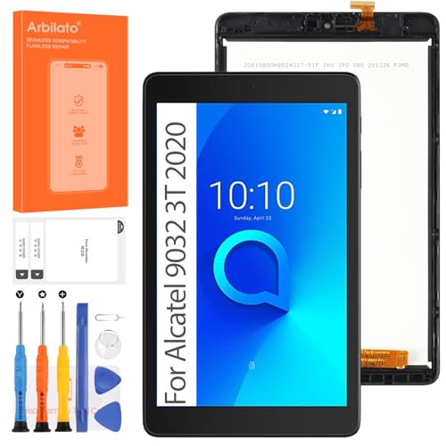 Screen for Alcatel 9032 3T 2020 Tablet Screen Replacement for Joy Tab 2 LCD Screen 9032Z Touch Display Digitizer Assembly 8 Inches Repair Parts(Black with Frame)