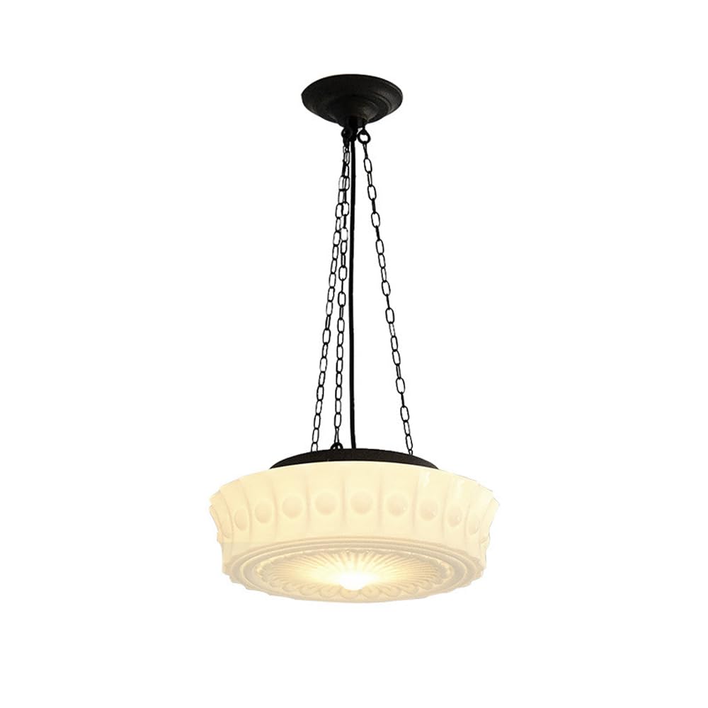 Suspension vintage en verre lustre fer forgé restaurant salon