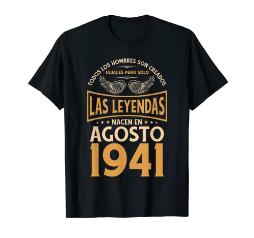 Cumpleaños Hombre Regalos Las Leyendas Agosto 1941 Camiseta
