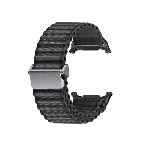 [PLYYQZM] �ɍ��� Sam su ng Galaxy Watch 7 Ultra 47mm �N�C�b�N�t�B�b�g�u���X���b�g�p�i�C�����҂݃��C�h�E�F�[�u���[�v�X�|�[�c�o���h�ɓK��(Dark gray (silver buckle))