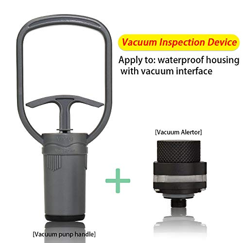 Image of VPS-100 Vacuum Pump Handle, Pre-Dive Leak Check System Compatible with Seafrogs Underwater Camera Housing, Gray Ergonomic Design with Vacuum Alertor (YHVPS-100)