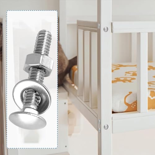 ORTAVA 20 Stück M6 x 80 Schlossschrauben M6 Edelstahl, Schlossschrauben, Torbandschrauben, Schloßschrauben Edelstahl, mit Muttern und Unterlegscheiben