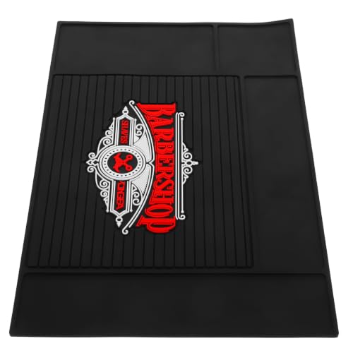 Alfombrilla para peluquería en silicona negra, ideal para proteger mesas en el hogar