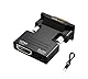 PKOUVOO HDMI auf vga Unidirektional HDMI-Computer auf VGA-Monitor Adapter (Buchse auf Stecker) hdmi zu vga Adapter mit 3,5mm Audio Kabel für PC Laptop PS4 PS3 Xbox HDTV und mehr
