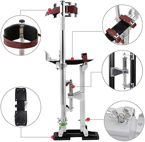 Heavy-Duty Aluminum Plastering Stilts for Painters & Builders, Adjustable 60-102cm Work Stilts for Ceiling Decorating & Drywall Installation, Durable & Lightweight