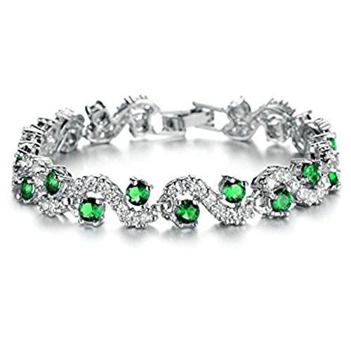 Aienid Tampon non métallique - Industrie de la mode uniquement Base plaquée or Forme ronde Vert Zircone cubique