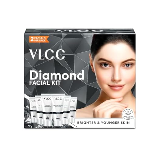VLCC Kit Facial Party Diamond - Uso Único, Facial De Salão Em Casa Em Apenas 6 Passos, Inclui Limpador, Esfoliante, Creme, Máscara Facial E Géis Hidratantes, 60G