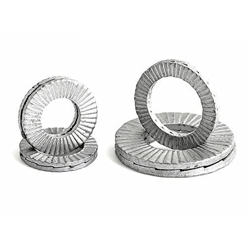 WHDITMDG Arandelas Planas de Acero Inoxidable M18-M36 Arandela autoblocante de Doble Capa 4 Piezas Junta a Prueba de Golpes con Bloqueo de cuña Arandela Plana