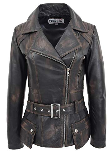 Veste de motard en cuir véritable Celia : le perfecto idéal pour vos sorties urbaines
