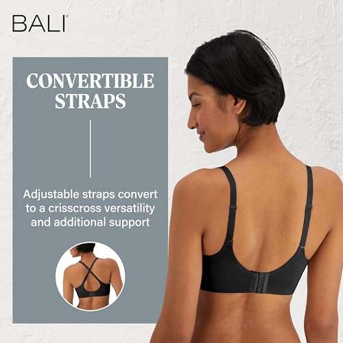 Image of Bali Women's Wireless Bras for Women - Breathe Lace Cotton Modal No Underwire Bra, Adjustable T-Shirt, Plus Size