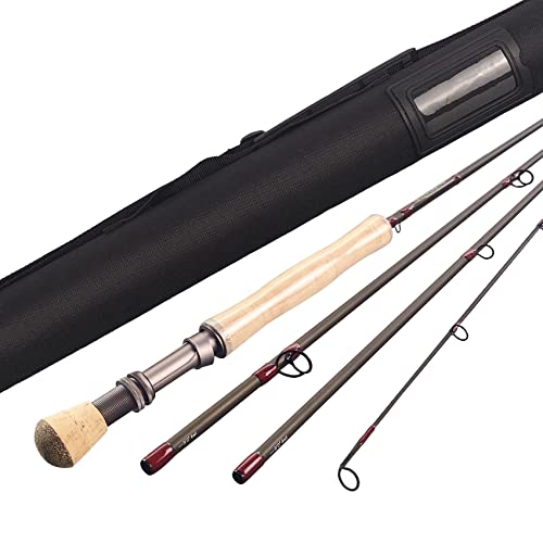 Aventik Fly Fishing Rods Z European Master Design Wild Trout Perfect Cast IM12 Nano 9’ LW5, LW6, LW7, LW8 All in 4 Pieces Ultra Fast Action Quality Carbon Rod Tube Super Light Carp Fly Rod (9'0'' LW8)