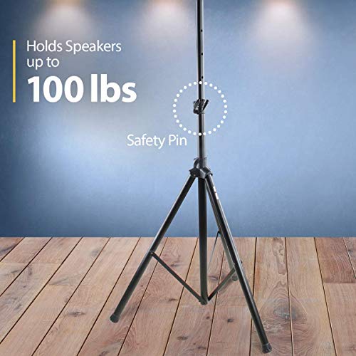 Pair Of Pa Speaker Stands By Hola! Music, Hps-200Pa, Adjustable Tripod Height 4Ft To 6Ft #TOP4