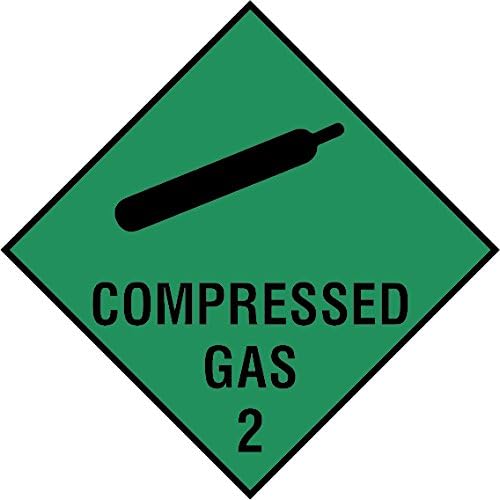 Signtime | Compressed gas sign | Business safety | Access safety | Hazard | Toxic| Indoors | UK Made (Self Adhesive Vinyl)