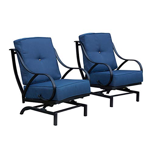 Image of LOKATSE HOME Outdoor 2 Piece Patio Chairs Dining Bistro Conversation Set Metal Frame Furniture with Cushion