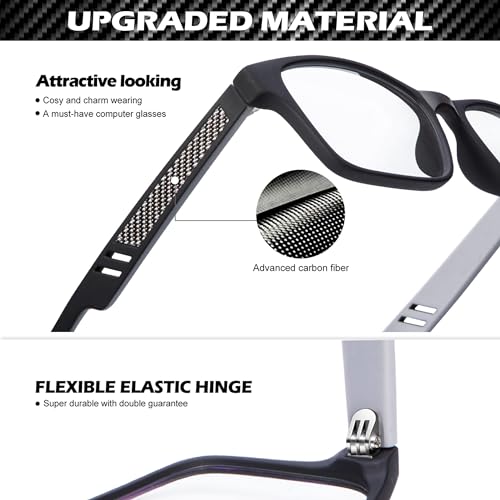 Image of ANYLUV Blue Light Blocking Glasses for Men Women Lightweight Computer Gaming Glasses Anti Eye Strain Rectangle Frame