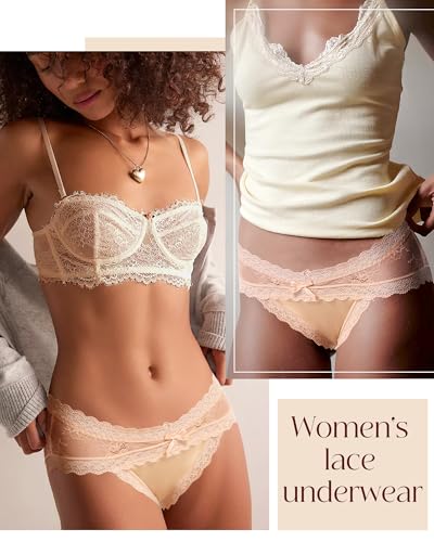 Image of LEVAO Sexy Underwear for Women Hipster Cheeky Bikini Lace Panties 6 Pack