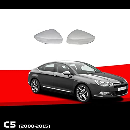 Lot de 2 coques de protection en acier inoxydable chromé pour rétroviseur C5 2008-2015