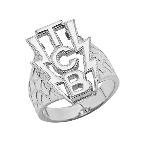 Claddagh Gold Bold Sterling Silver Taking Care of Business in a Flash (TCB) Ring