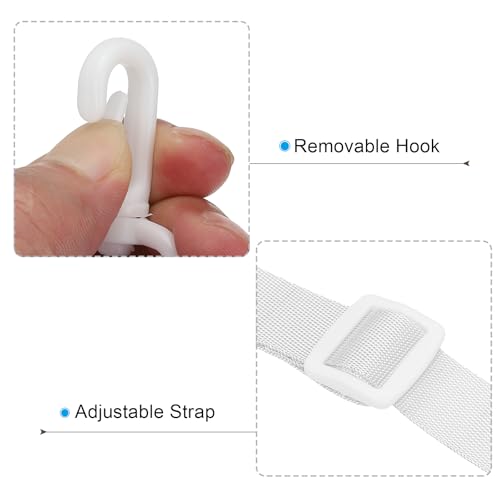 PATIKIL 125cm x 2cm Replacement Shoulder Strap, 5 Pack Adjustable Swivel Clips Hook Buckle Slide Crossbody Bag Belt for Water Bottle Carrier Sling Bag, White4