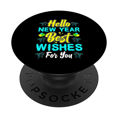 Happy New Year Silvester Party Countdown best wishes PopSockets Swappable PopGrip, Black