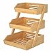 G.a HOMEFAVOR - Soporte de bambú para Cesta de Frutas de 3 Niveles, Canasta de Frutas Soporte de Almacenamiento de Pan y Verduras para encimera de Cocina