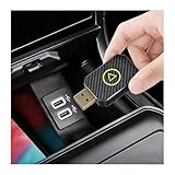 🚗【Conectar y Usar】¡Convierte tu CarPlay con cable en CarPlay inalámbrico en segundos! No requiere operaciones complicadas: simplemente conecta la interfaz del coche, conecta y empareja, y disfruta de la experiencia de conducción inalámbrica. Olvídate del tedioso CarPlay con cable y conduce con más concentración.