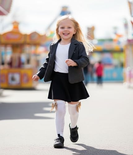 Image of CHUNG Toddler Baby Girls Knee Hight Stocking Cotton Socks 0-7Years Solid Color Bowknot Thin Spring Summer