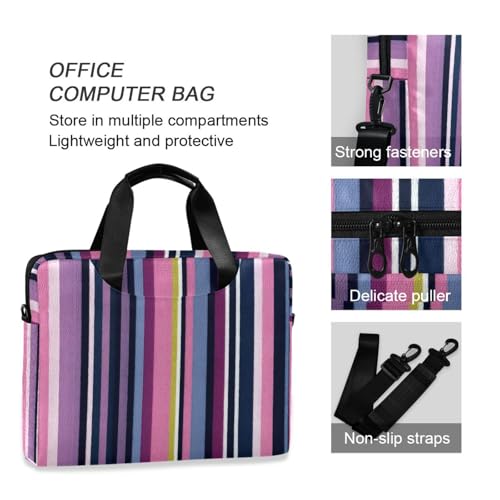 Bolso bandolera para laptop con estampado de rayas coloridas miniatura 6