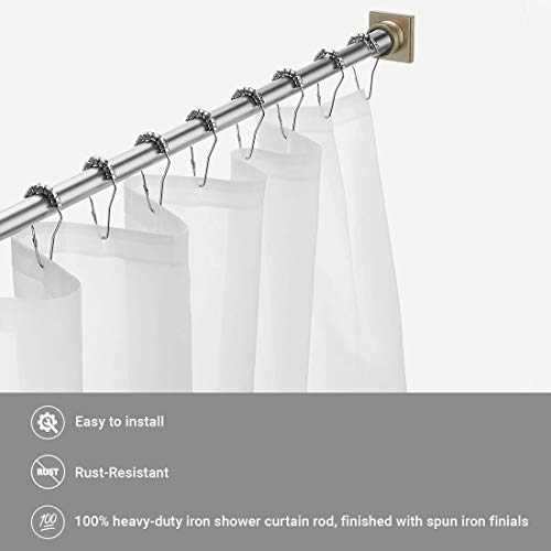 EXCELL Legion Tension Shower Curtain Rod, Adjustable Customizable Curtain Rod for Bathtub, Stall, Closet, Doorway, 41-72”, Brushed Nickel - Thumbnail 5
