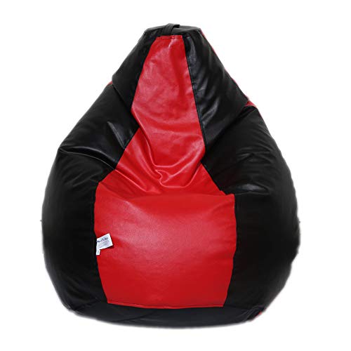 Raya Collection XL Double Color Bean Bag Cover Without Beans - Red and Black