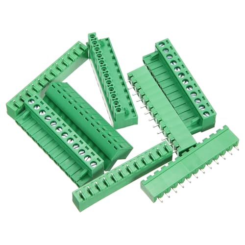 Terminales de tornillo de 5.08 mm para PCB con diseño enchufable de 12 pines y 300 V 20 A