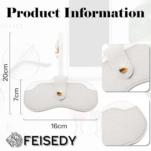 Image of FEISEDY Sunglass Case, 2Pcs Soft Leather Eyeglass Cases for Women